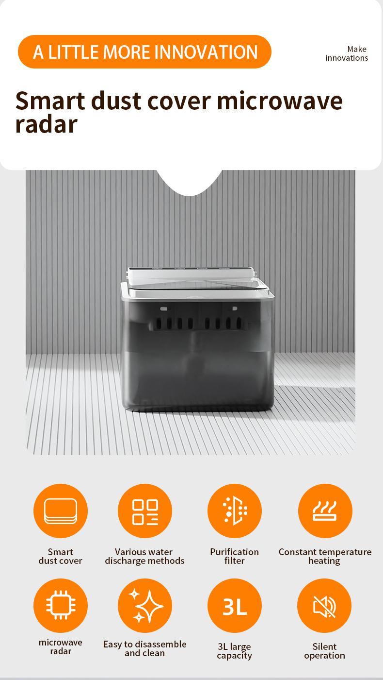 Wireless Charging Battery Driven 304 Stainless Steel Cat Automatic Induction Pet Water Fountain