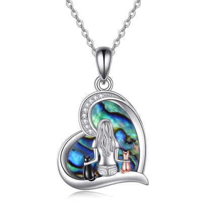 YFN Cat Necklace Sterling Silver Jewelry for Women Cat Jewelry Gifts