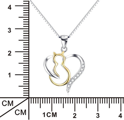 YFN Cat Necklace Sterling Silver Jewelry for Women Cat Jewelry Gifts