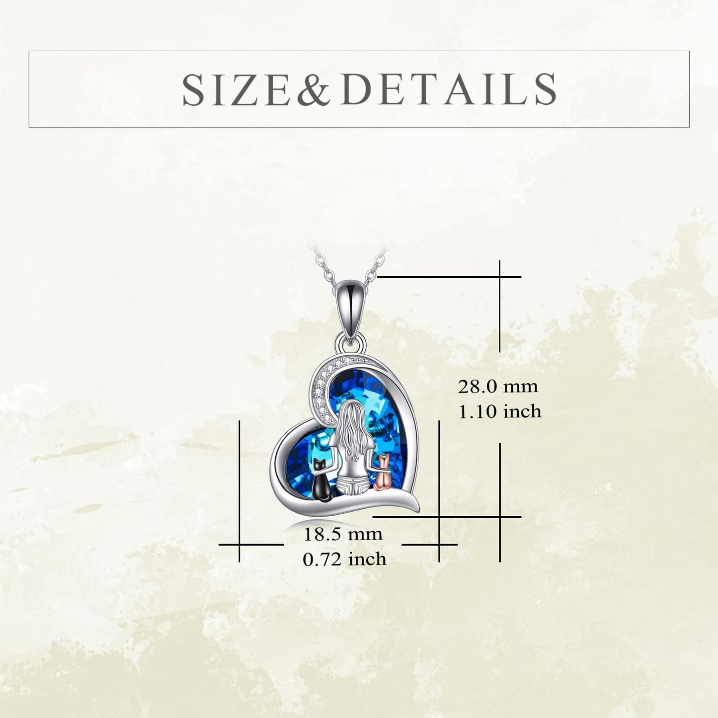 YFN Cat Necklace Sterling Silver Jewelry for Women Cat Jewelry Gifts