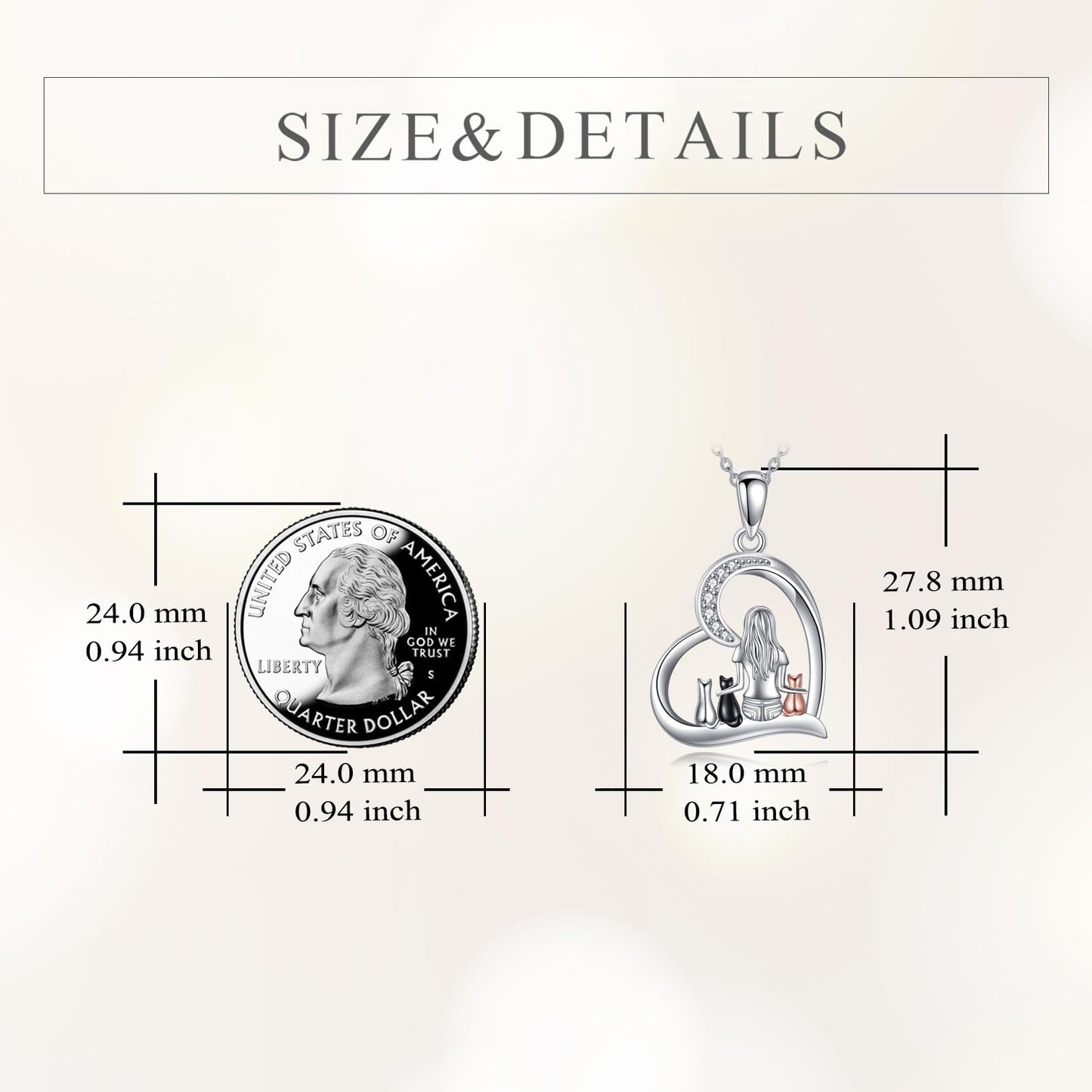 YFN Cat Necklace Sterling Silver Jewelry for Women Cat Jewelry Gifts