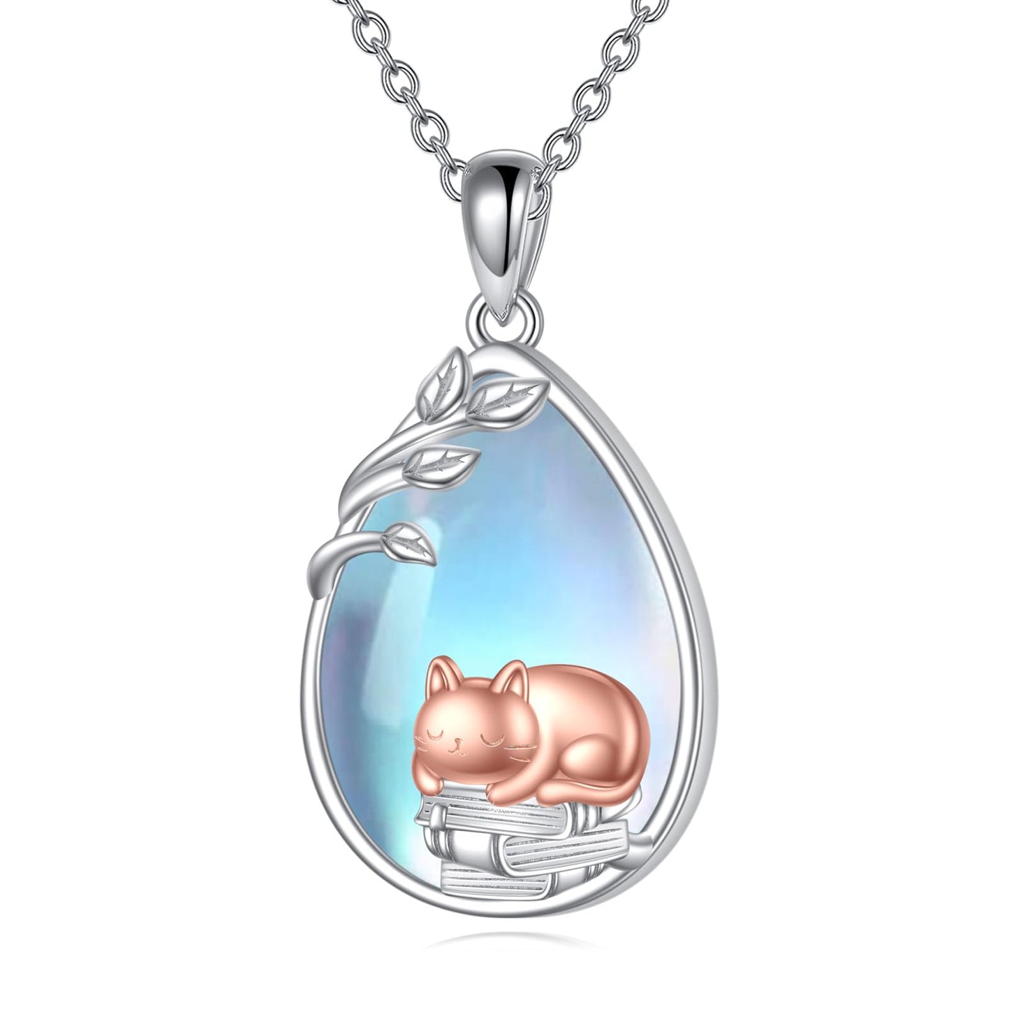 YFN Cat Necklace Sterling Silver Jewelry for Women Cat Jewelry Gifts
