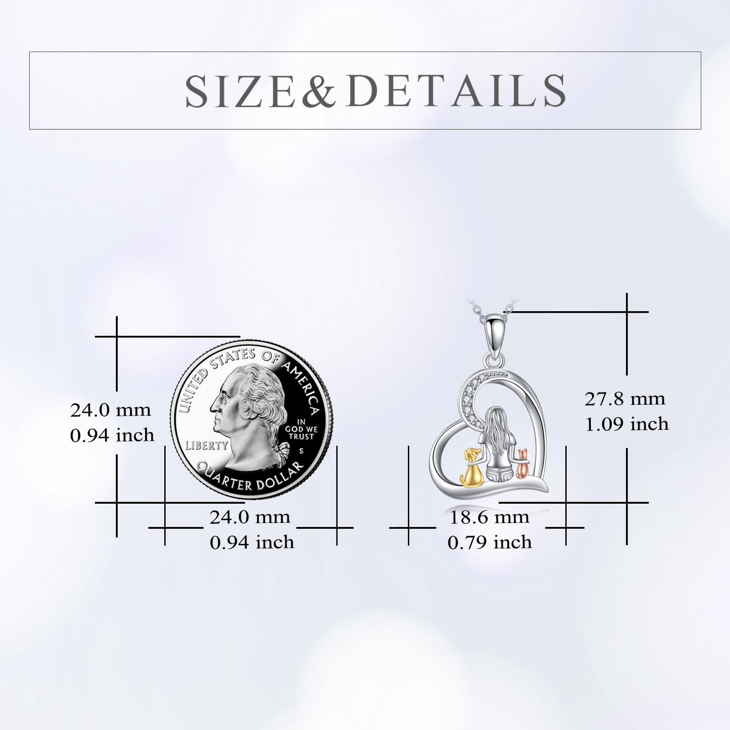 YFN Cat Necklace Sterling Silver Jewelry for Women Cat Jewelry Gifts