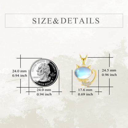 YFN Cat Necklace Sterling Silver Jewelry for Women Cat Jewelry Gifts