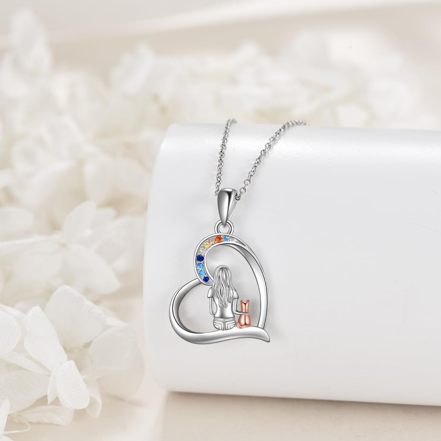 YFN Cat Necklace Sterling Silver Jewelry for Women Cat Jewelry Gifts