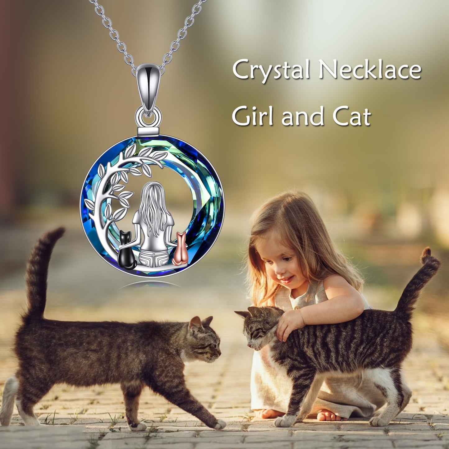 YFN Cat Necklace Sterling Silver Jewelry for Women Cat Jewelry Gifts